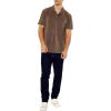 Forever 21 Men’s Soft Ribbed Knit Polo Shirt(Brown)