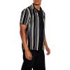 Forever 21 Mens Striped Rayon Shirt(Black)