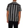 Forever 21 Mens Striped Rayon Shirt(Black)