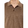 Forever 21 Men’s Textured Chevron Polo Shirt(Brown)