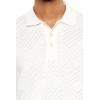 Forever 21 Men’s Textured Chevron Polo Shirt(White)