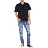 Forever 21 Men’s Textured Rib-Knit Button-Front Shirt(Black)
