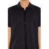 Forever 21 Men’s Textured Rib-Knit Button-Front Shirt(Black)