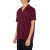 Forever 21 Men’s Textured Slim-fit V-Neck Polo Shirt(Purple)