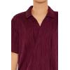 Forever 21 Men’s Textured Slim-fit V-Neck Polo Shirt(Purple)