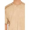 Forever 21 Mens Washed Shoulder-Panel Tee(Brown)