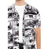 Forever 21 Men’s Winter Landscape Graphic Shirt(Black)