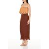 Forever 21 Women’s Chiffon Midi Skirt(Dark Brown)