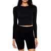 Forever 21 Women’s Cotton-Blend Crop Top(Black)