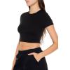 Forever 21 Women’s Cropped Crew Tee(Black)