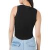 Forever 21 Womens Cropped Curved-Hem Tank Top(Black)