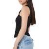 Forever 21 Womens Cropped Curved-Hem Tank Top(Black)