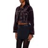 Forever 21 Women’s Cropped Denim Trucker Jacket(Purple)