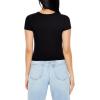 Forever 21 Women’s Cropped Rib-Knit Tee(Black)