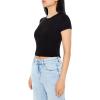 Forever 21 Women’s Cropped Rib-Knit Tee(Black)