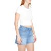 Forever 21 Women’s Cropped Rib-Knit Tee(White)