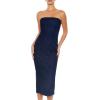 Forever 21 Women’s Denim Midi Tube Dress(Dark Denim)