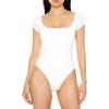Forever 21 Women’s Fitted Tee Bodysuit(White)