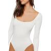 Forever 21 Women’s Long-sleeve Bodysuit(Cream)