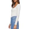 Forever 21 Women’s Long-sleeve Bodysuit(Cream)