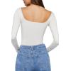 Forever 21 Women’s Long-sleeve Bodysuit(Cream)