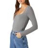 Forever 21 Women’s Long-sleeve Bodysuit(Dark Grey)