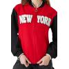 Forever 21 Women’s New York Letterman Bomber Jacket(Red)