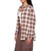 Forever 21 Women’s Oversized Flannel Shirt(Brown/White)