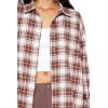 Forever 21 Women’s Oversized Flannel Shirt(Brown/White)
