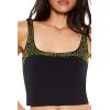 Forever 21 Women’s Rhinestone Cropped Tank Top(Black)