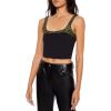 Forever 21 Women’s Rhinestone Cropped Tank Top(Black)