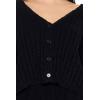 Forever 21 Womens Ribbed Knit Cardigan Sweater(Black)