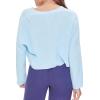 Forever 21 Womens Ribbed Knit Cardigan Sweater(Sky Blue)