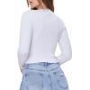 Forever 21 Womens Ribbed Knit Cardigan Sweater(White)