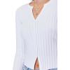 Forever 21 Womens Ribbed Knit Cardigan Sweater(White)