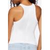 Forever 21 Womens Ribbed Racerback Tank Top(White)
