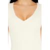 Forever 21 Womens Ribbed Sweater-Knit Dress(Cream)