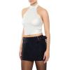 Forever 21 Women’s Satin Halter Crop Top(White)