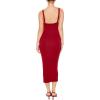 Forever 21 Women’s Seamless Bodycon Cami Midi Dress(Burgundy)