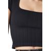 Forever 21 Womens Seamless Cropped Tee(Black)