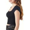 Forever 21 Womens Seamless Cropped Tee(Black)