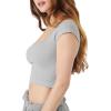 Forever 21 Womens Seamless Cropped Tee(Grey)