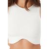 Forever 21 Women’s Seamless Ribbed Crop Top(Cream)