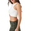 Forever 21 Women’s Seamless Ribbed Crop Top(Cream)