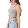 Forever 21 Women’s Seamless Ribbed Crop Top(Grey)
