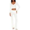 Forever 21 Women’s Seamless Split-Neck Crop Top(White)