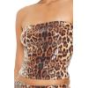 Forever 21 Womens Sequin Leopard Print Tube Top(Brown)