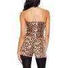 Forever 21 Womens Sequin Leopard Print Tube Top(Brown)