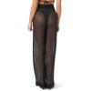 Forever 21 Womens Sheer High-Rise Straight Pants(Black)
