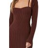 Forever 21 Women’s Shrug & Sweater Cami Dress Set(Chocolate)